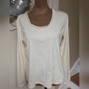 J. Jill Ivory Scoop Neck Long-Sleeve Tee